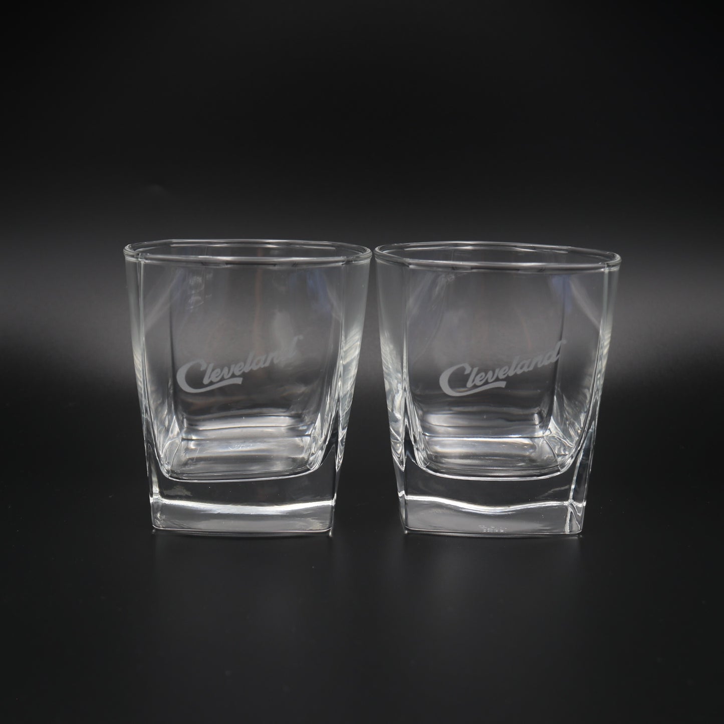 Cleveland City Logo Square Whiskey Glass