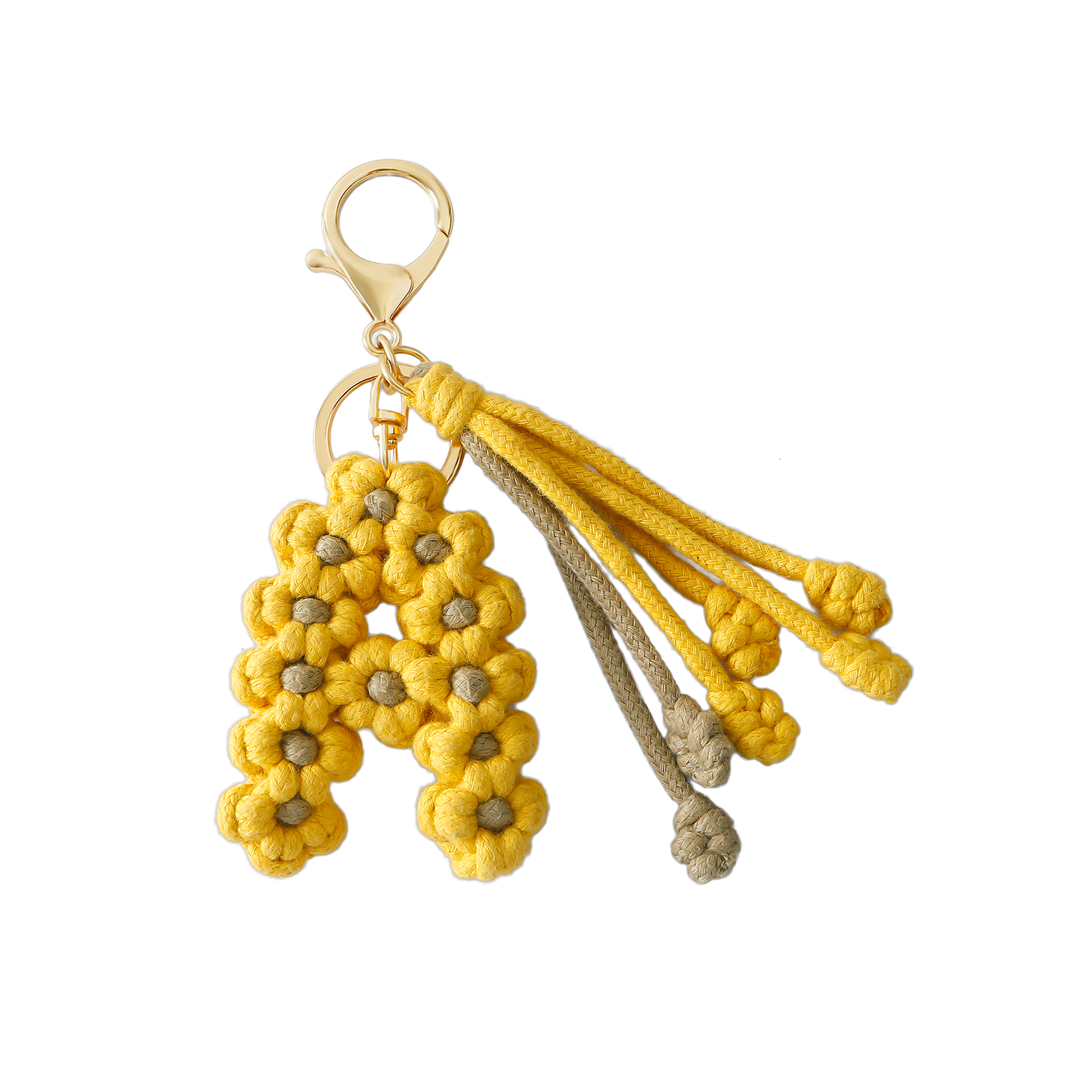Alphabet Initial Letter Macrame Keychain