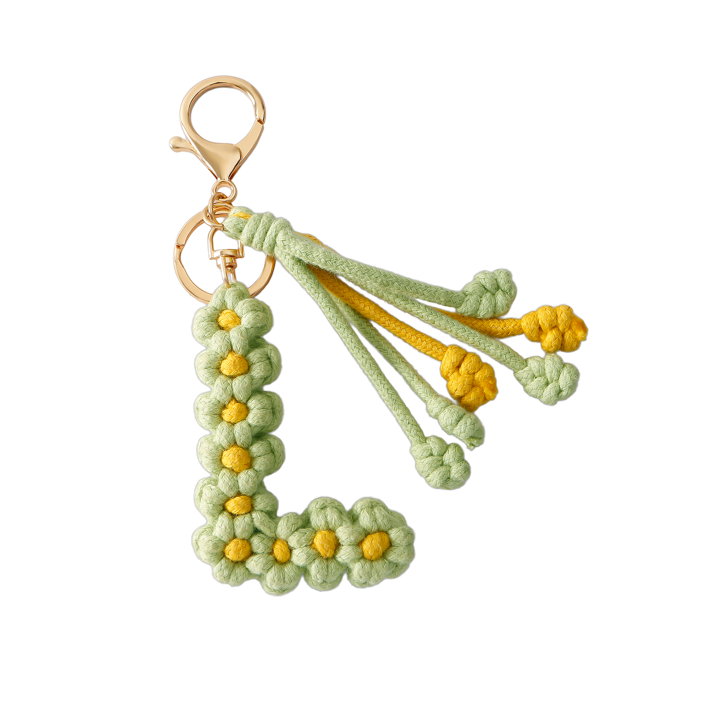 Alphabet Initial Letter Macrame Keychain