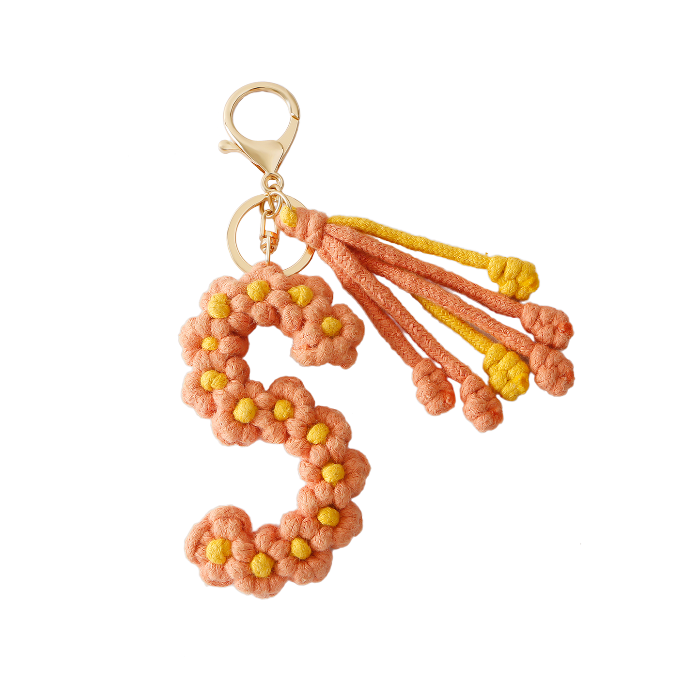 Alphabet Initial Letter Macrame Keychain
