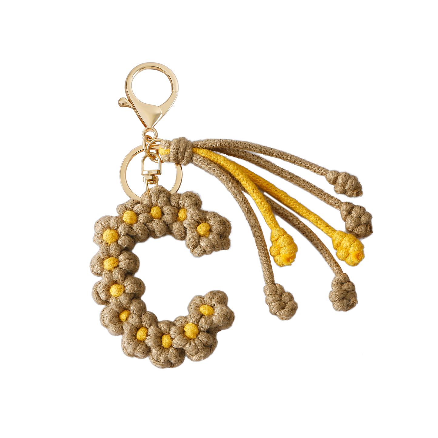 Alphabet Initial Letter Macrame Keychain