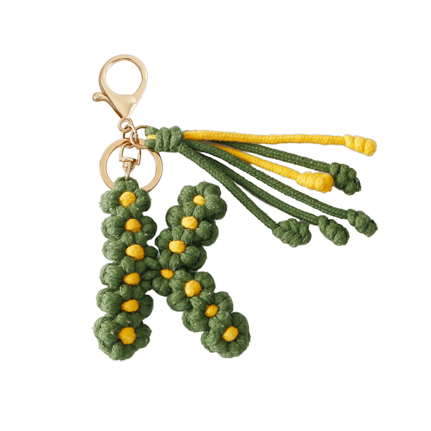 Alphabet Initial Letter Macrame Keychain