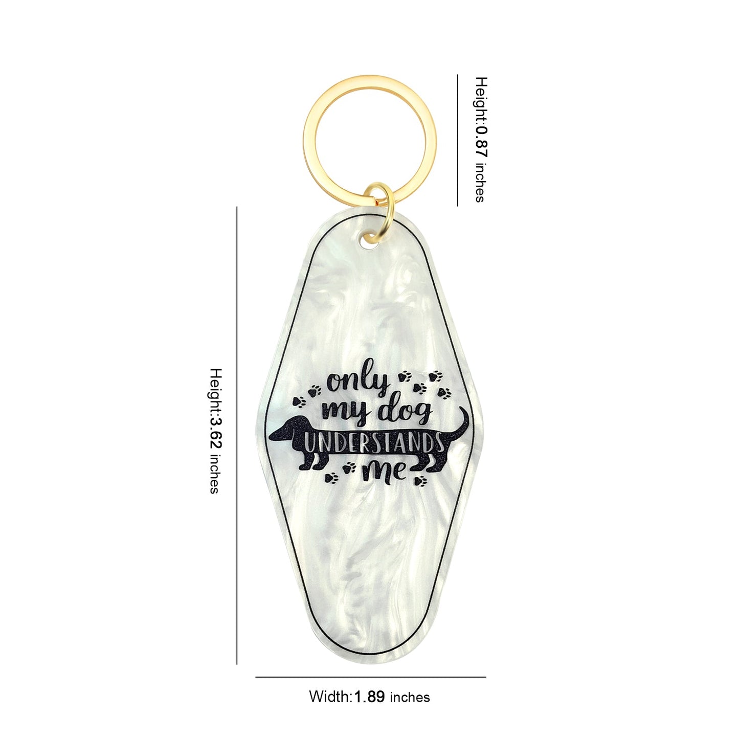 Only My Dog Understands Me Motel Keychain - Vintage Nostalgia Hotel Keychain