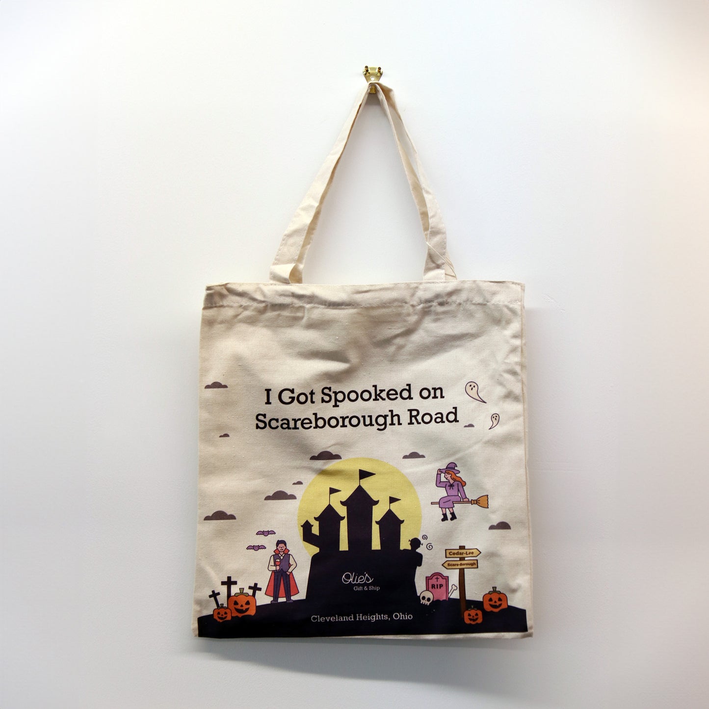I got spooked on Scareborough Road Tote