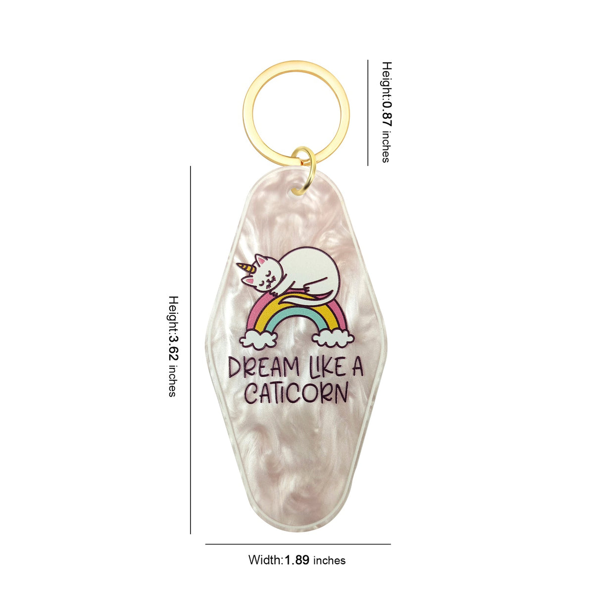 Dream Like A Caticorn Motel Keychain - Vintage Nostalgia Hotel Keychain