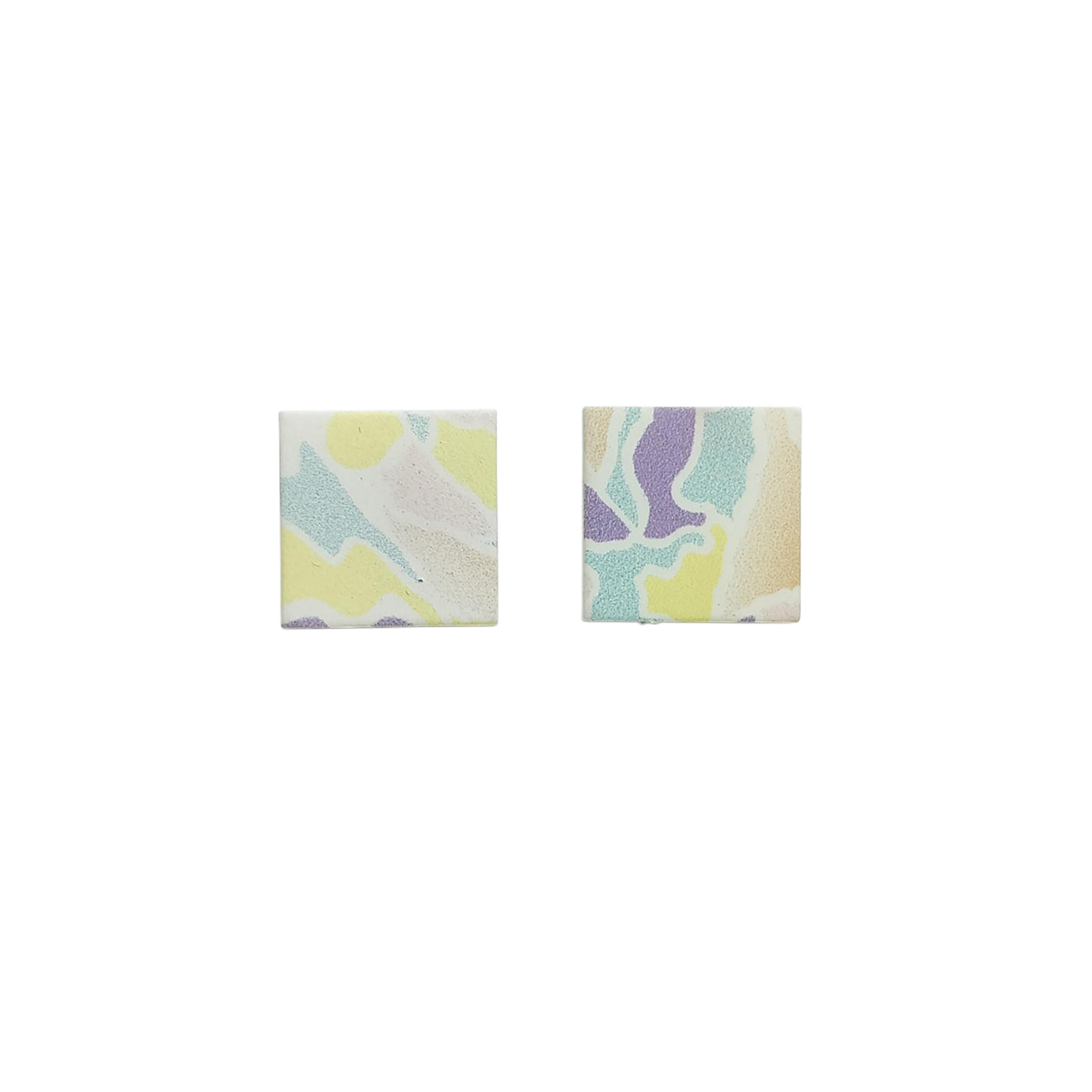 Square Pastel Mosaic Stud Earrings