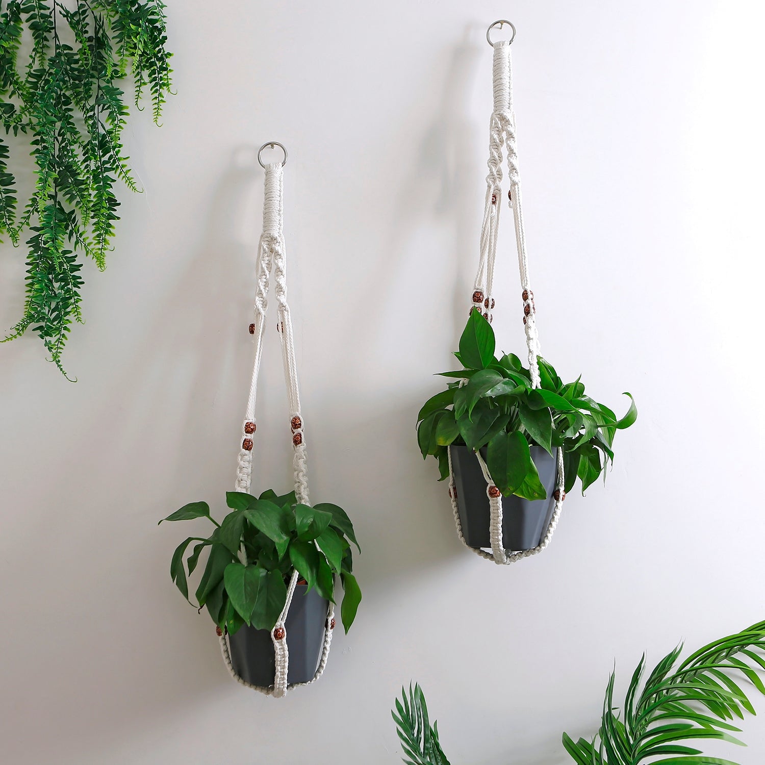 hanging potted plant rope holder Macrame Cotton Rope Plants Hanging Pots Holder Stand