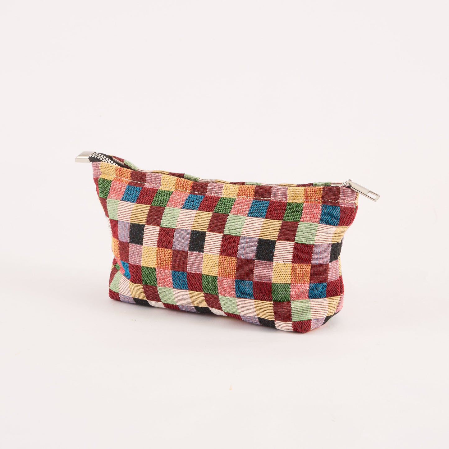 Colorful Checkered Toiletry / Makeup Bag - Travel-Friendly Cosmetic Bag