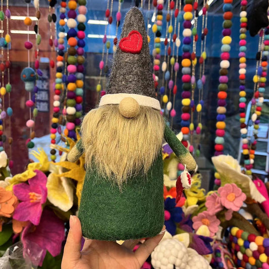 Handmade Felt Santa - Green