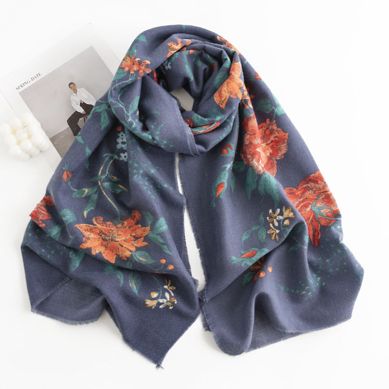 Orange Flower Scarf