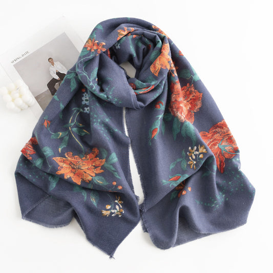 Orange Flower Scarf