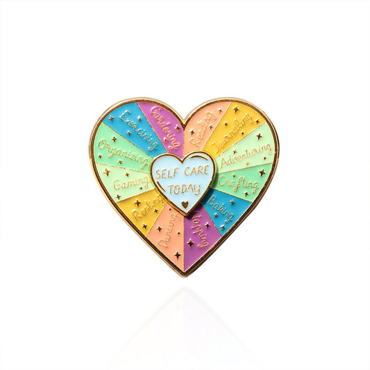 Spin Enamel Pin - Self Care
