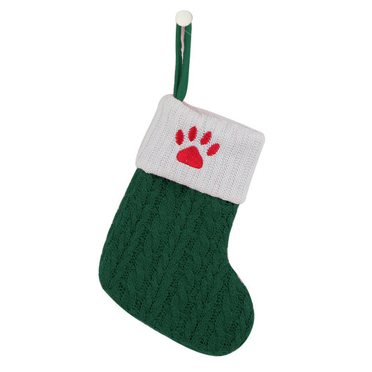 Green Stocking - Pawprint
