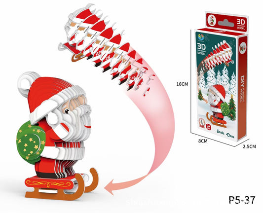 3D Paper Puzzle - Skiing Santa
