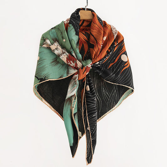 Green Orange Painting Scarf