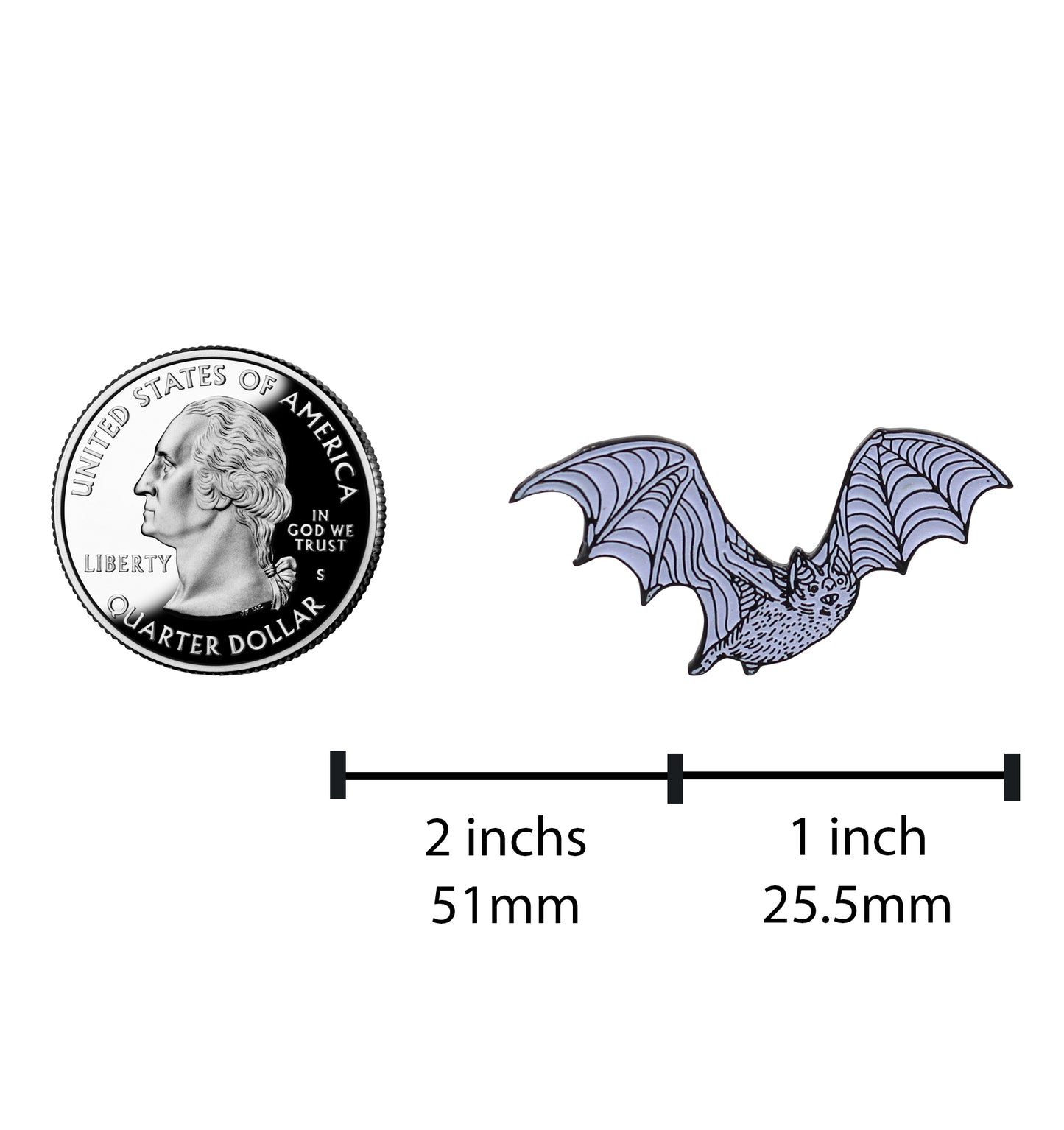 Real Sic Enamel Pin - Glow-in-The-Dark White Bat Lapel Pin
