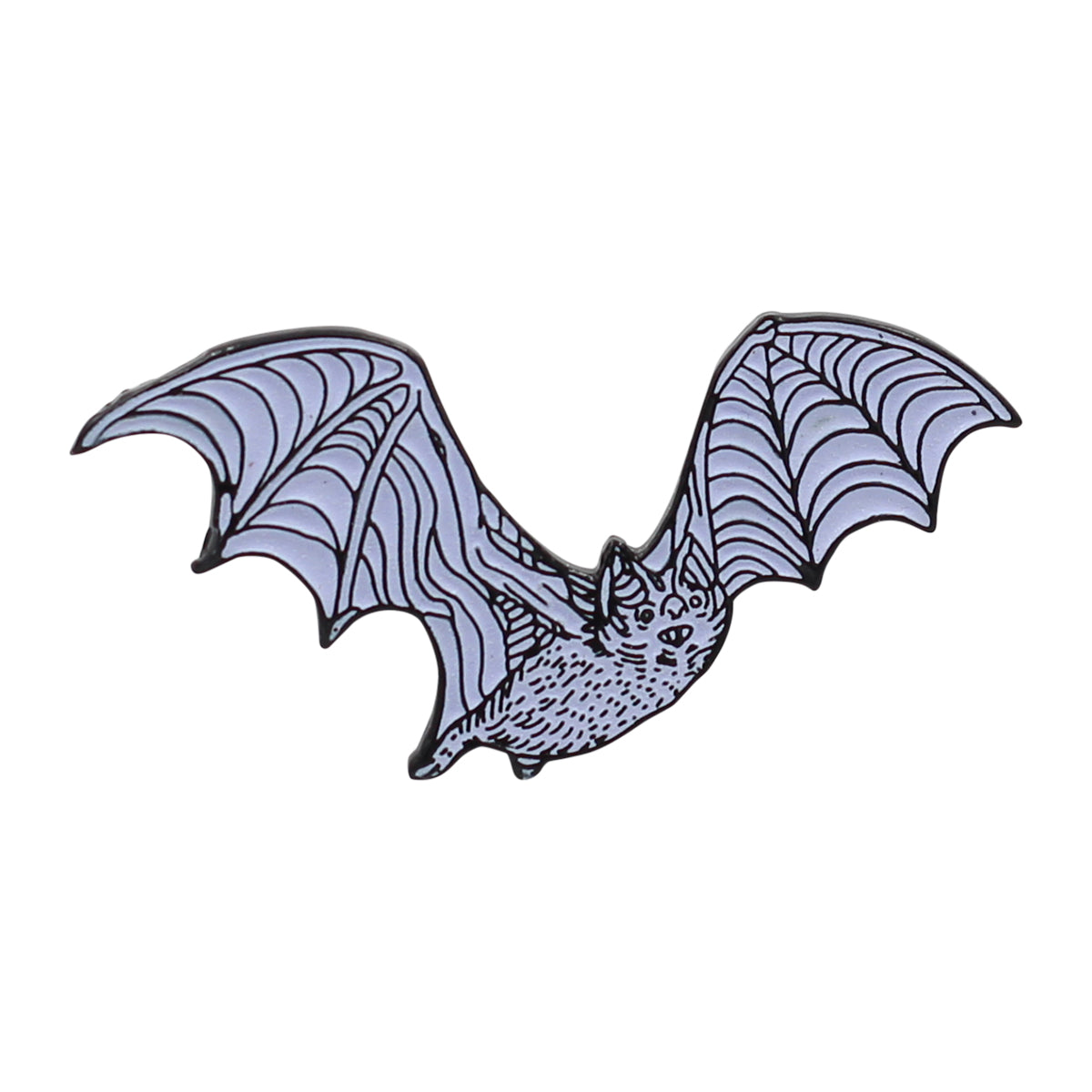 Real Sic Enamel Pin - Glow-in-The-Dark White Bat Lapel Pin