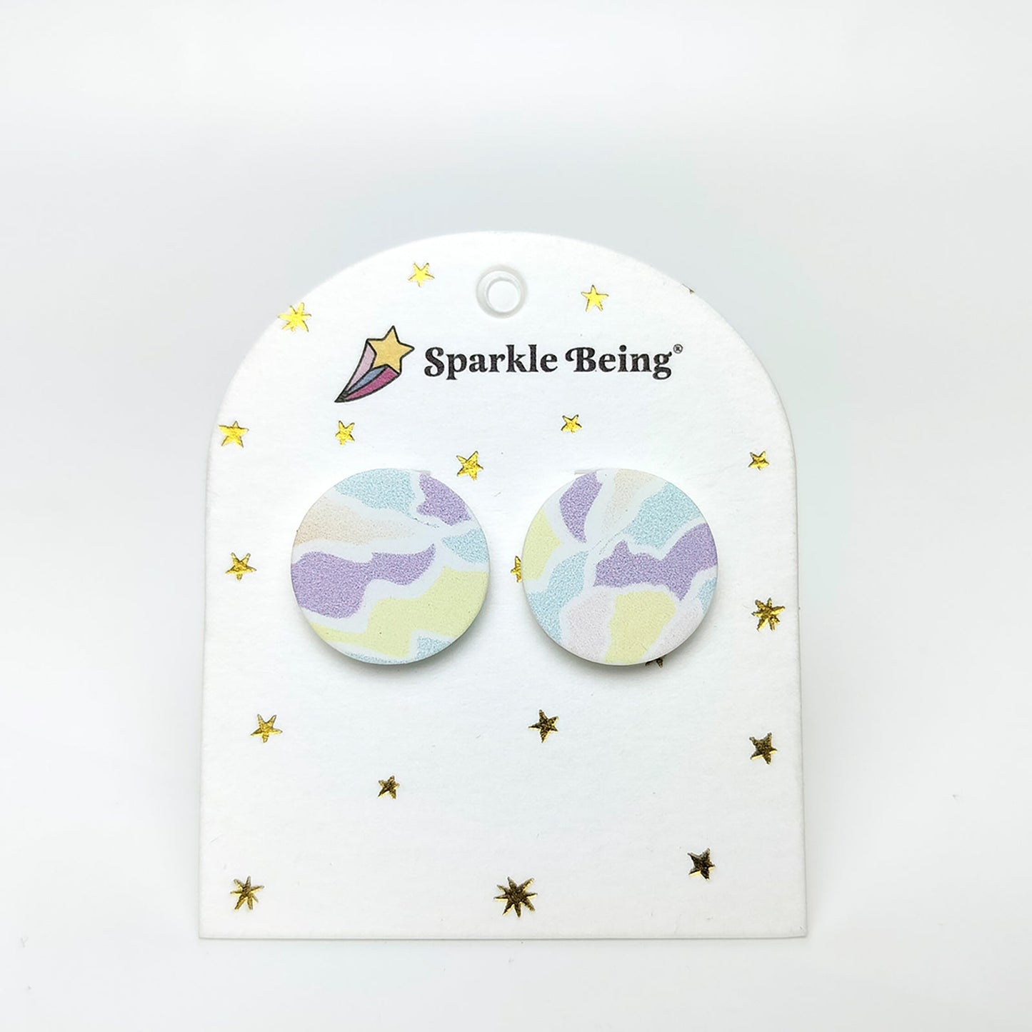 Round Pastel Mosaic Stud Earrings