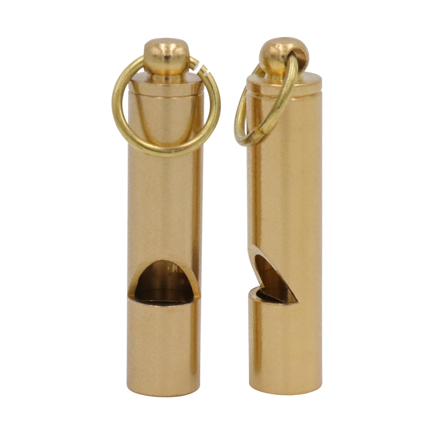 Solid Brass Emergency Whistle Keychain – Heavy Duty Survival Safety Whistle with Ring
