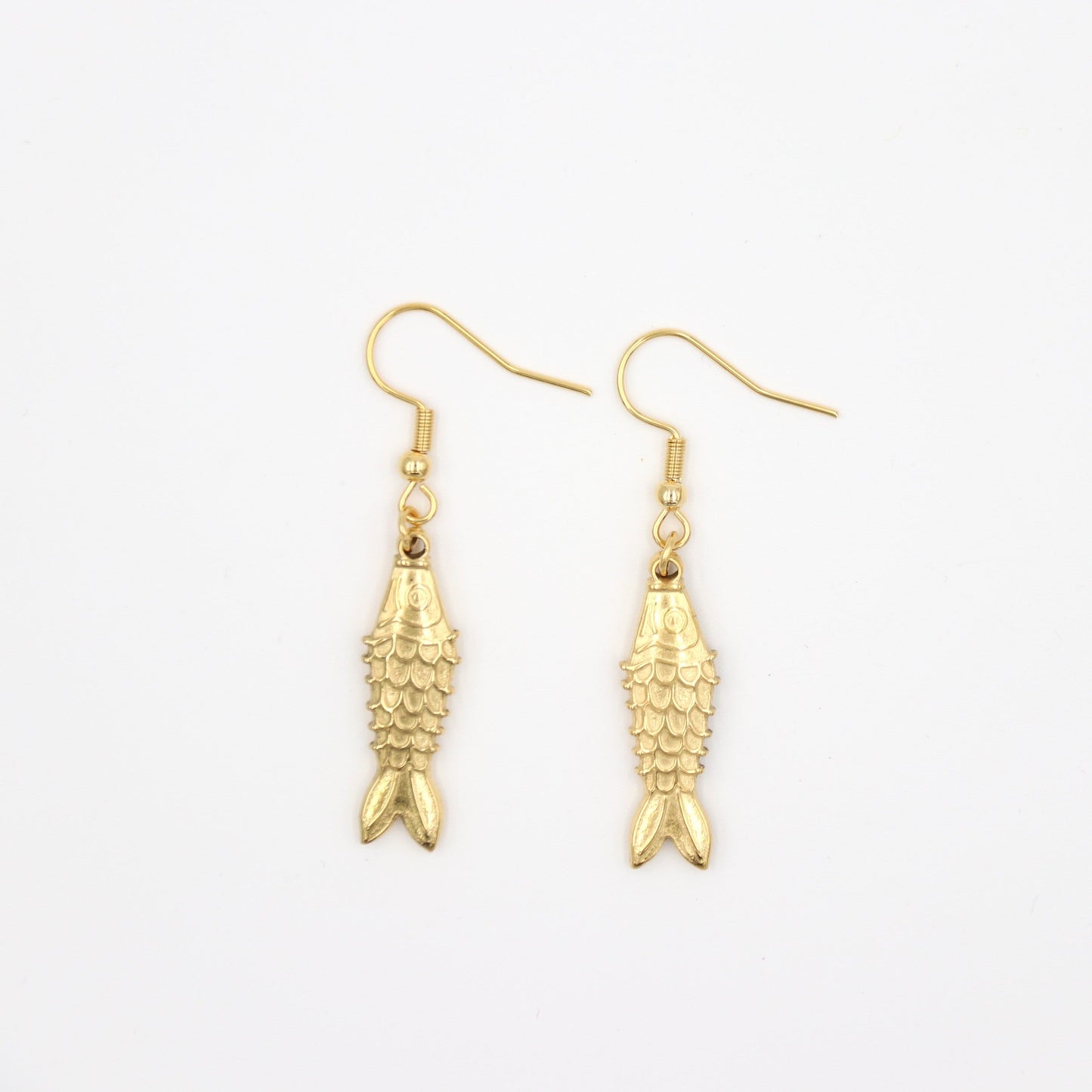 Stainless Steel Drop Earrings - Golden Fish