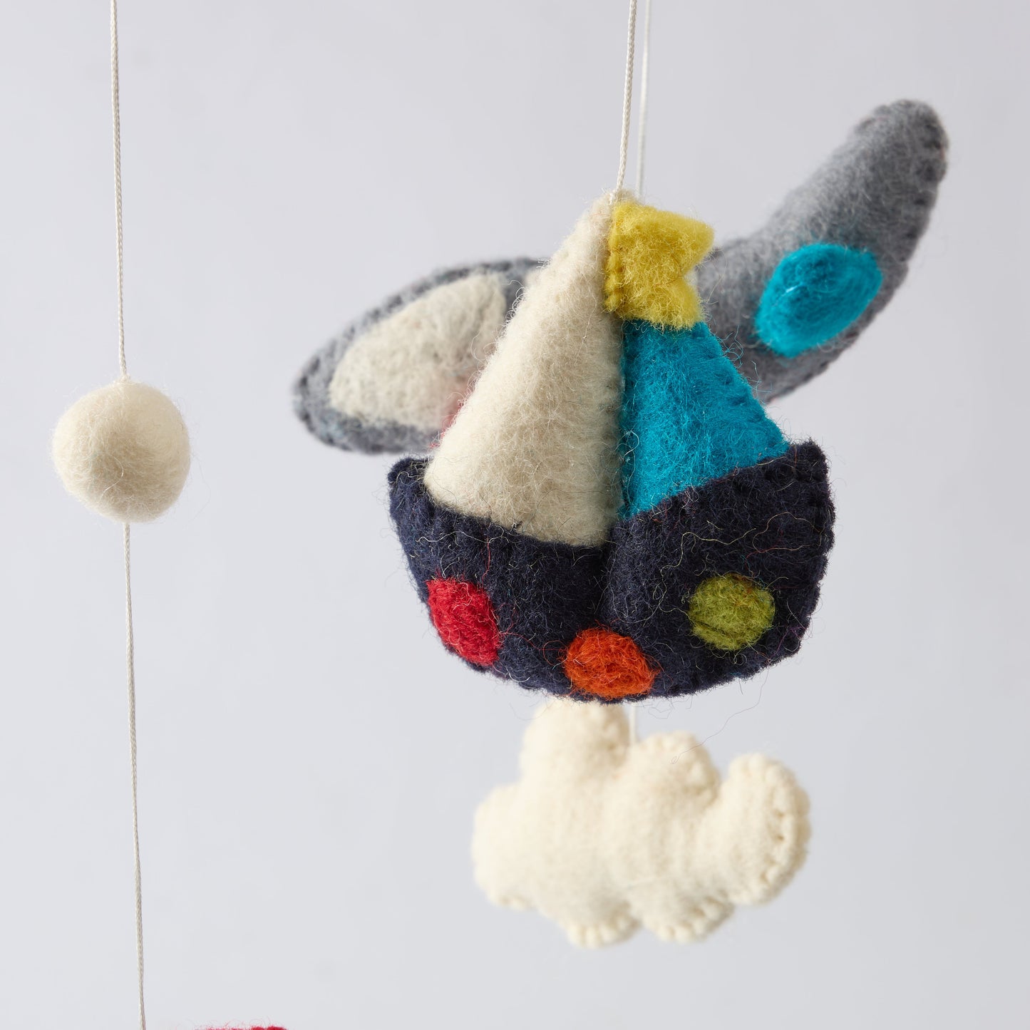 Wool Felt Baby Mobile For Crib Children's & Nursery Room - Balloon