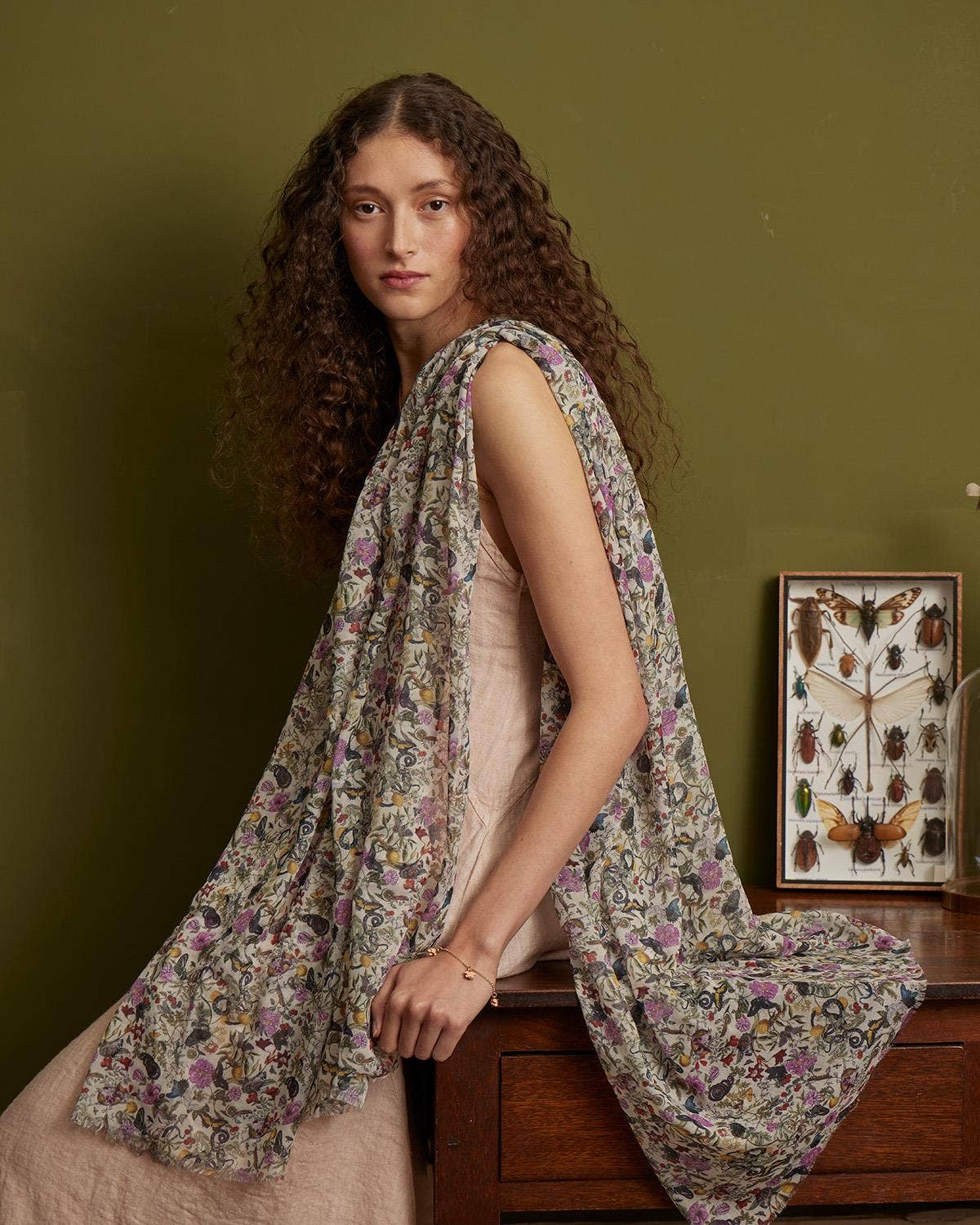 Fable England - FABLE Floral Engravings Lightweight Scarf