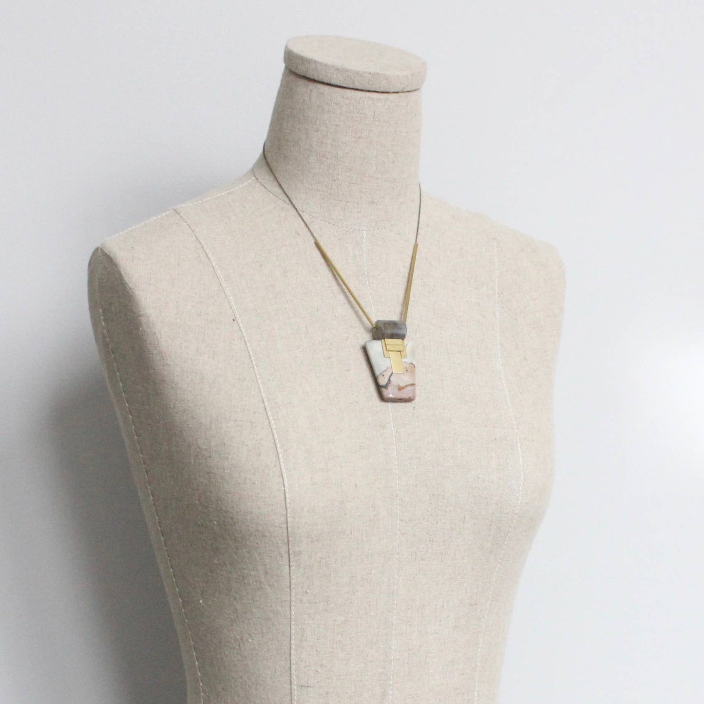 David Aubrey Jewelry - Geometric stone pendant necklace