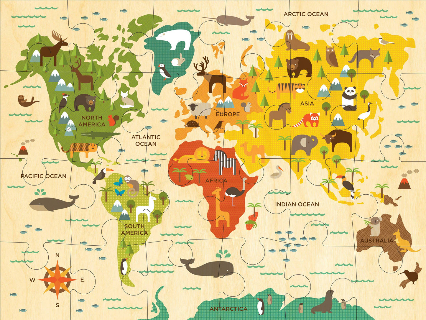 Chronicle Books - World Map 24-Piece Floor Puzzle