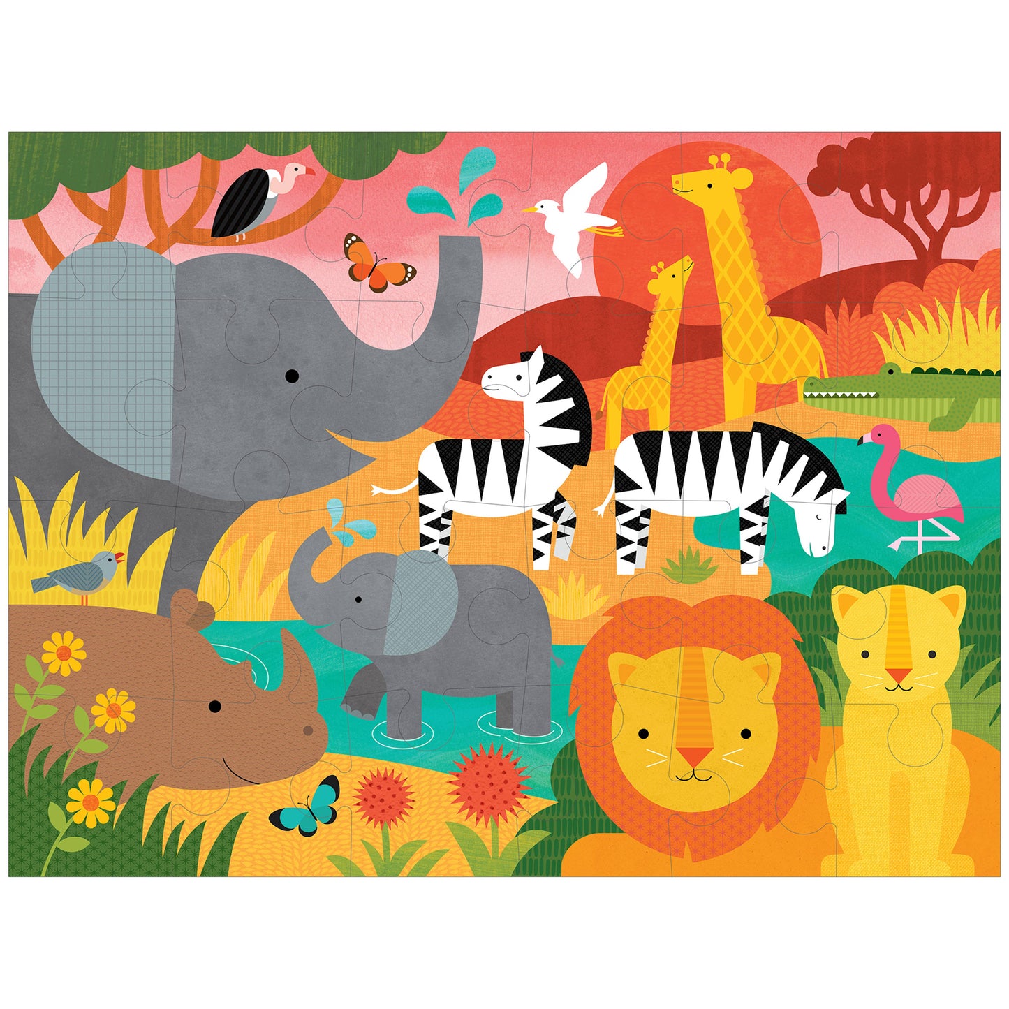 Chronicle Books - Safari 24-Piece Floor Puzzle
