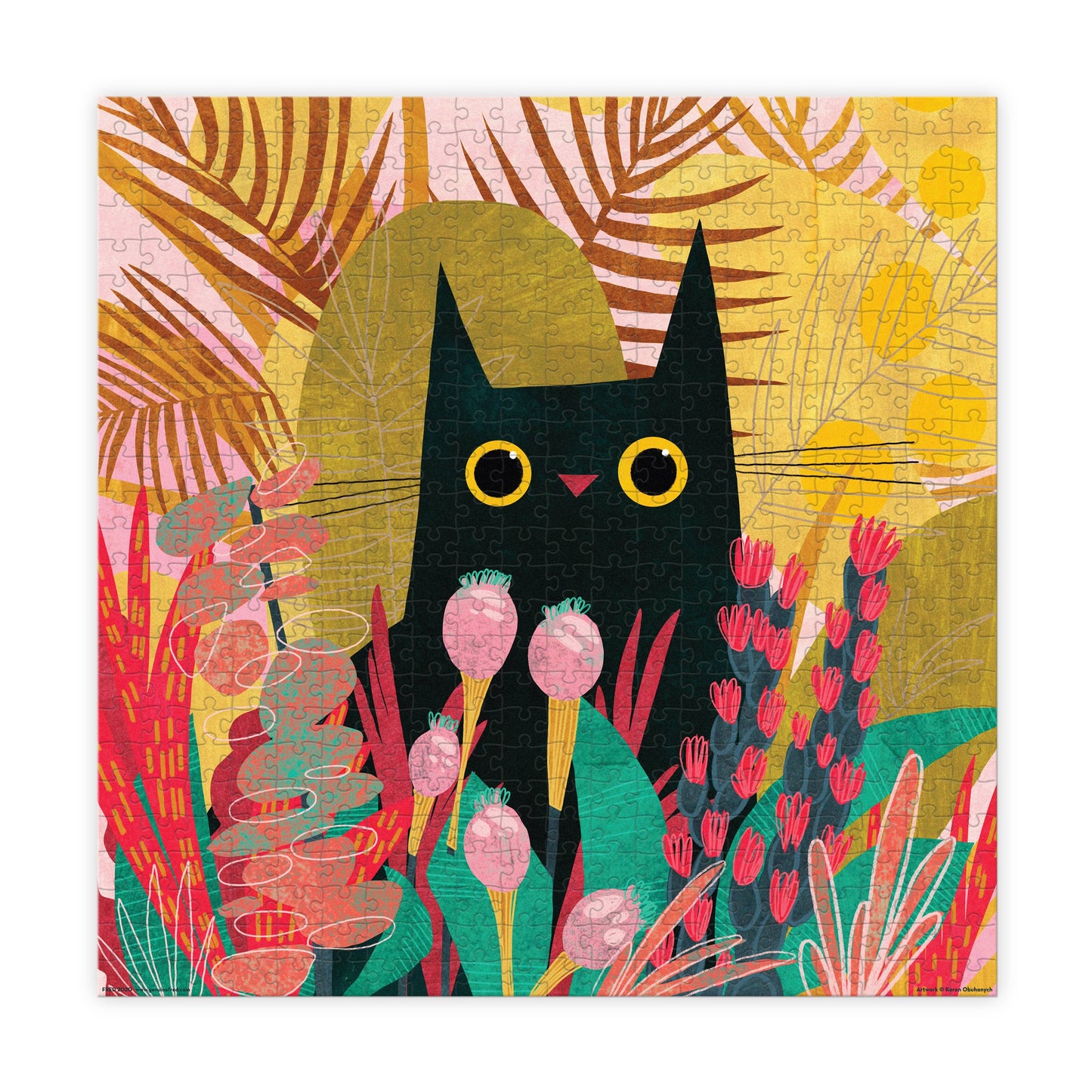 Fred & Friends - Puzzle 500 Pc - Karen Obuhanych - Black Cat