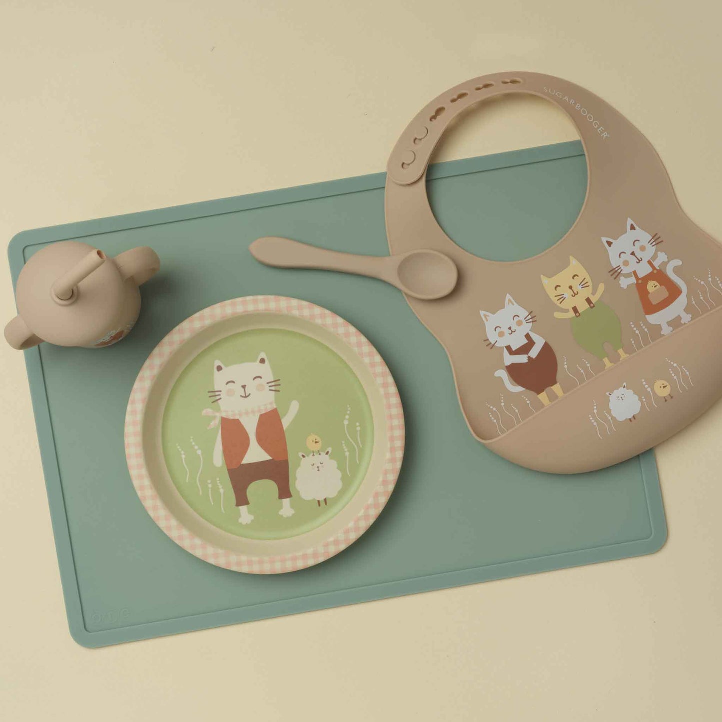 Sugarbooger by Ore’ Originals - Fresh & Messy Silicone Bib & Spoon Set | Prairie Kitty
