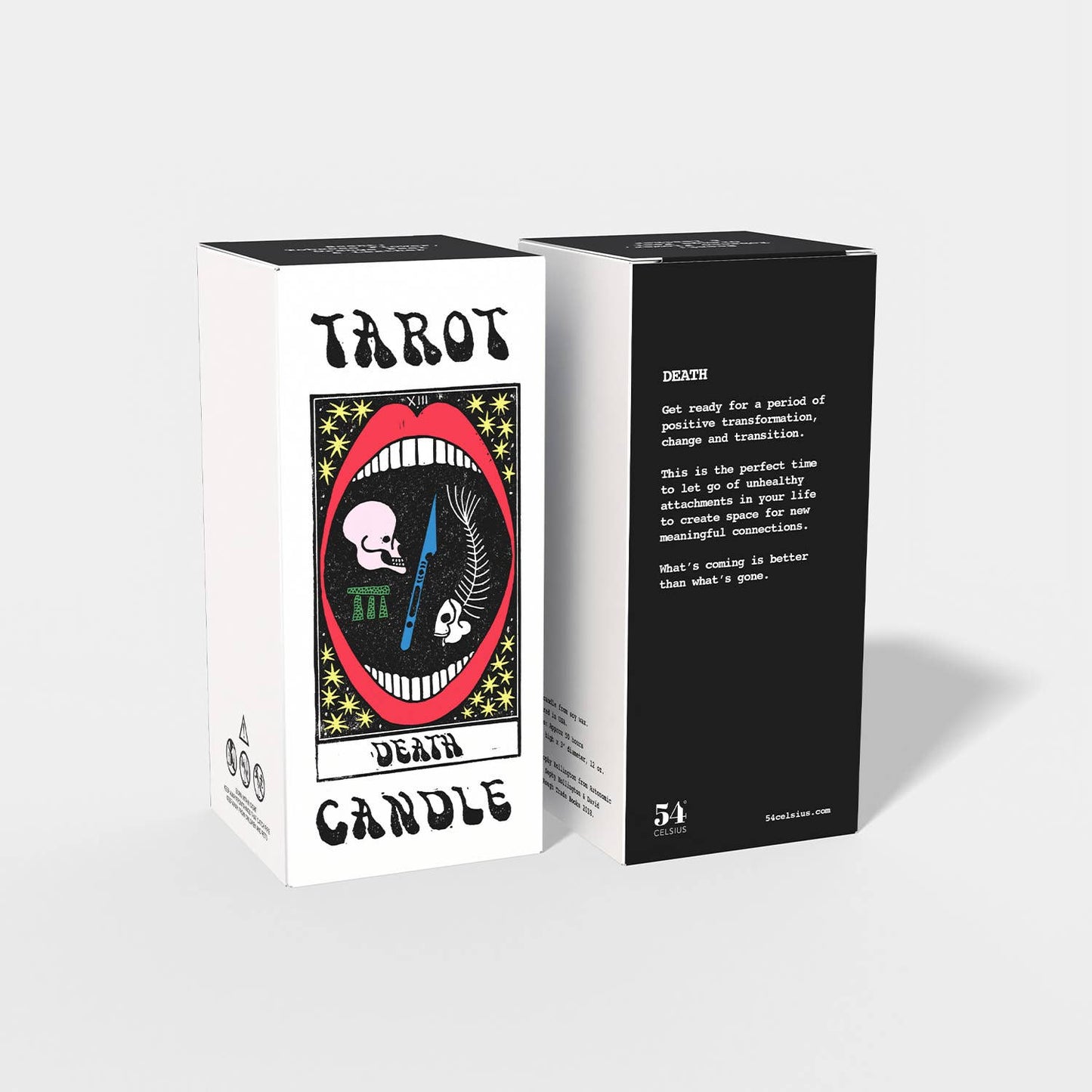 54 Celsius - Tarot Death Candle - 6" Tall & 60 Hr Burn, Tobacco & Orange
