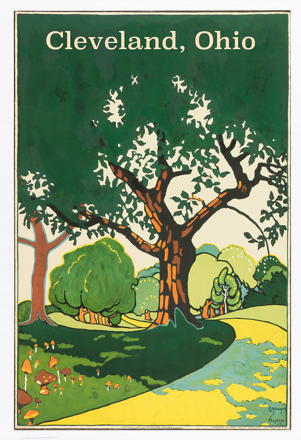 Cleveland Tree By Vintage Banners