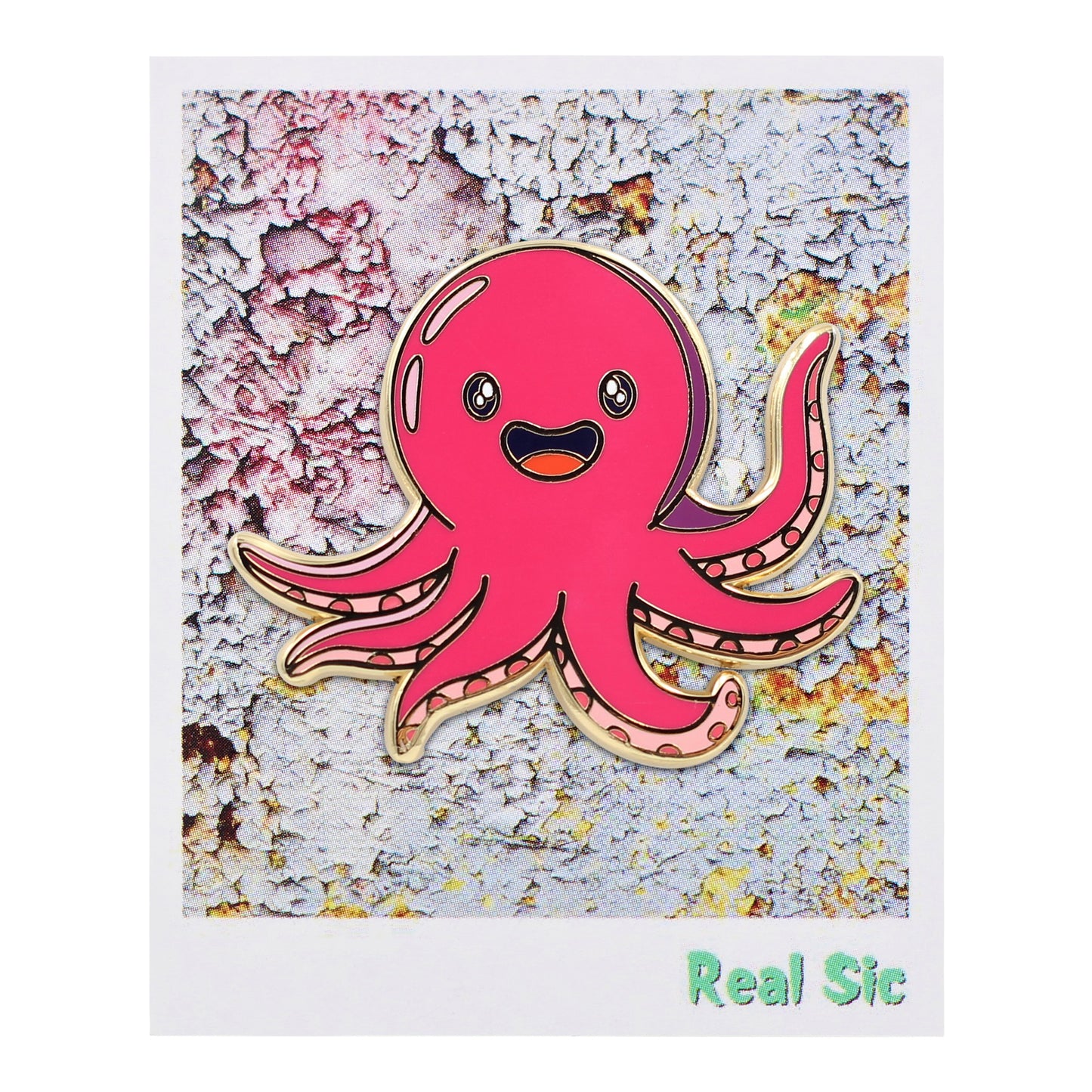 Cute Animal Enamel Pin Lapel Pins - Pink Octopus