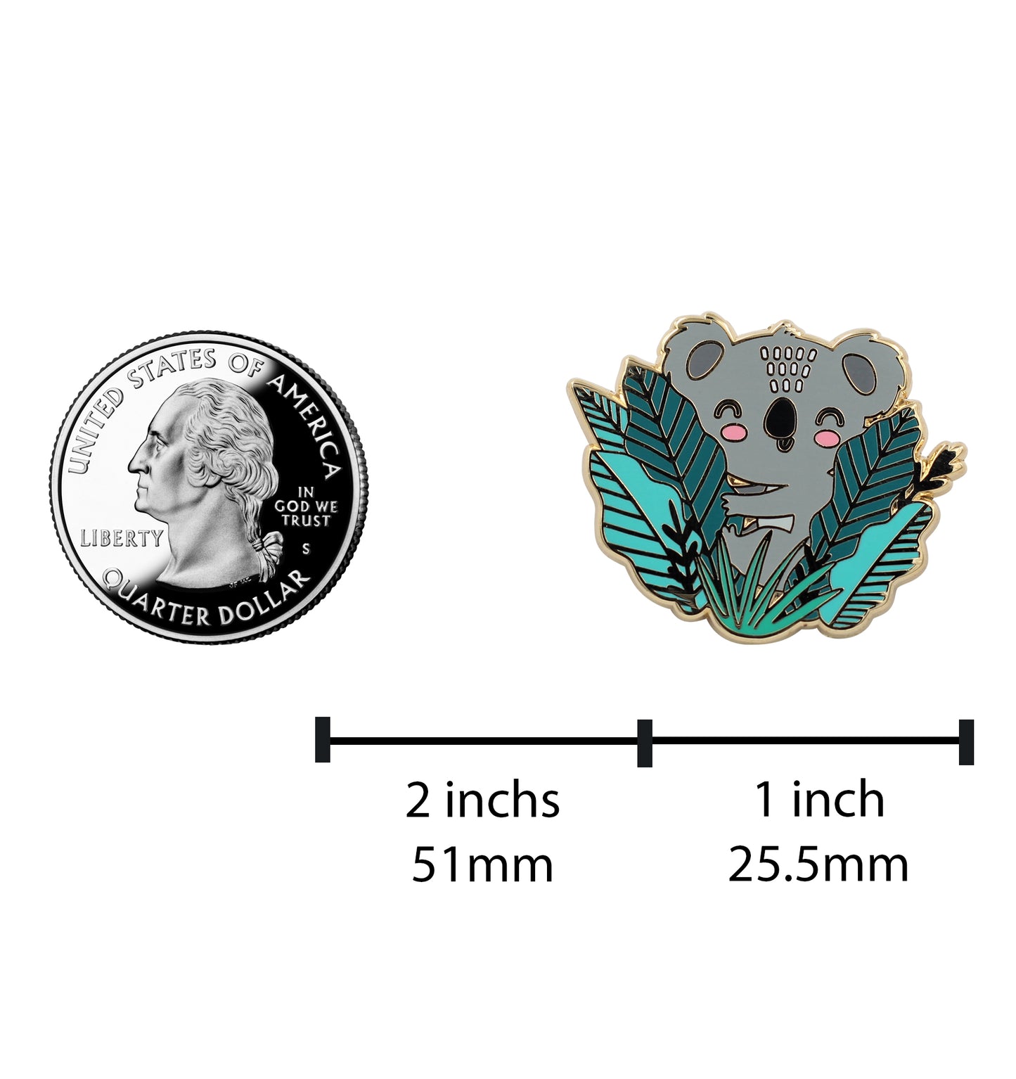 Australian Koala Bear in Leaves Lapel Enamel Pin for Hats