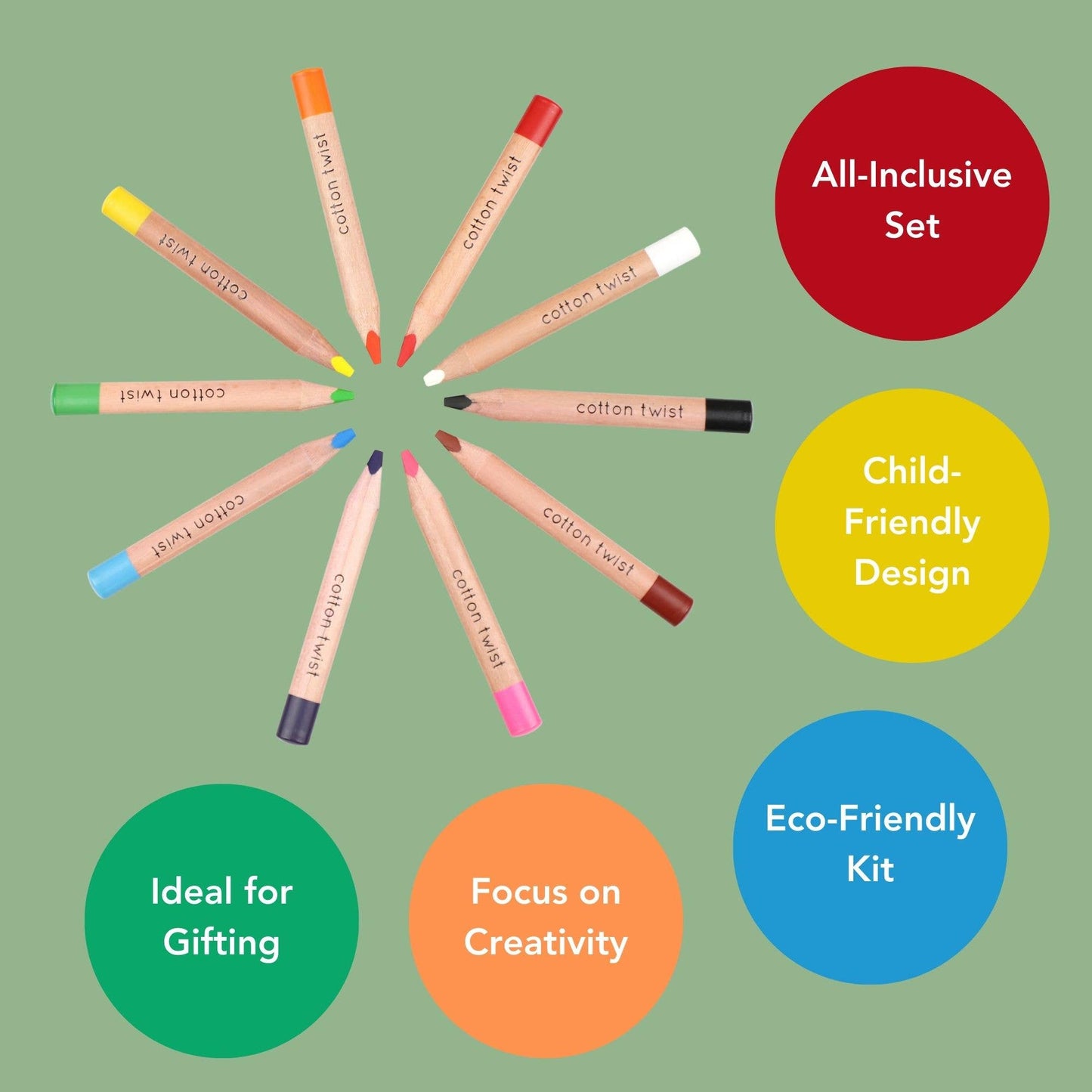 Cotton Twist - Jumbo Watercolour Pencils Set