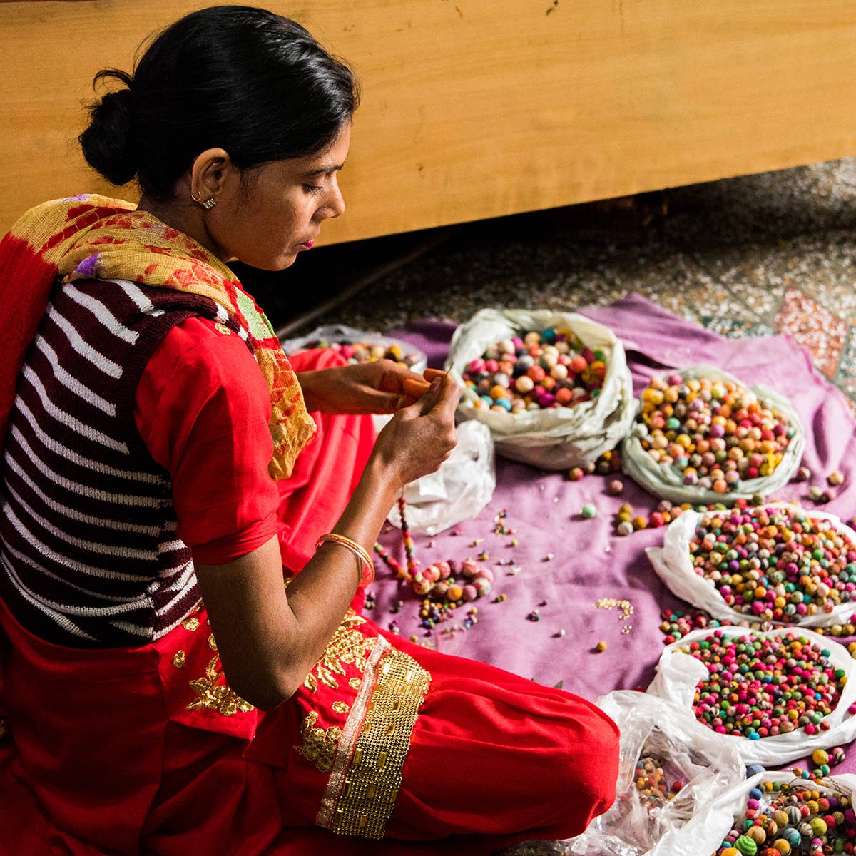 Anju Jewelry - Aasha Row of Beads Earrings