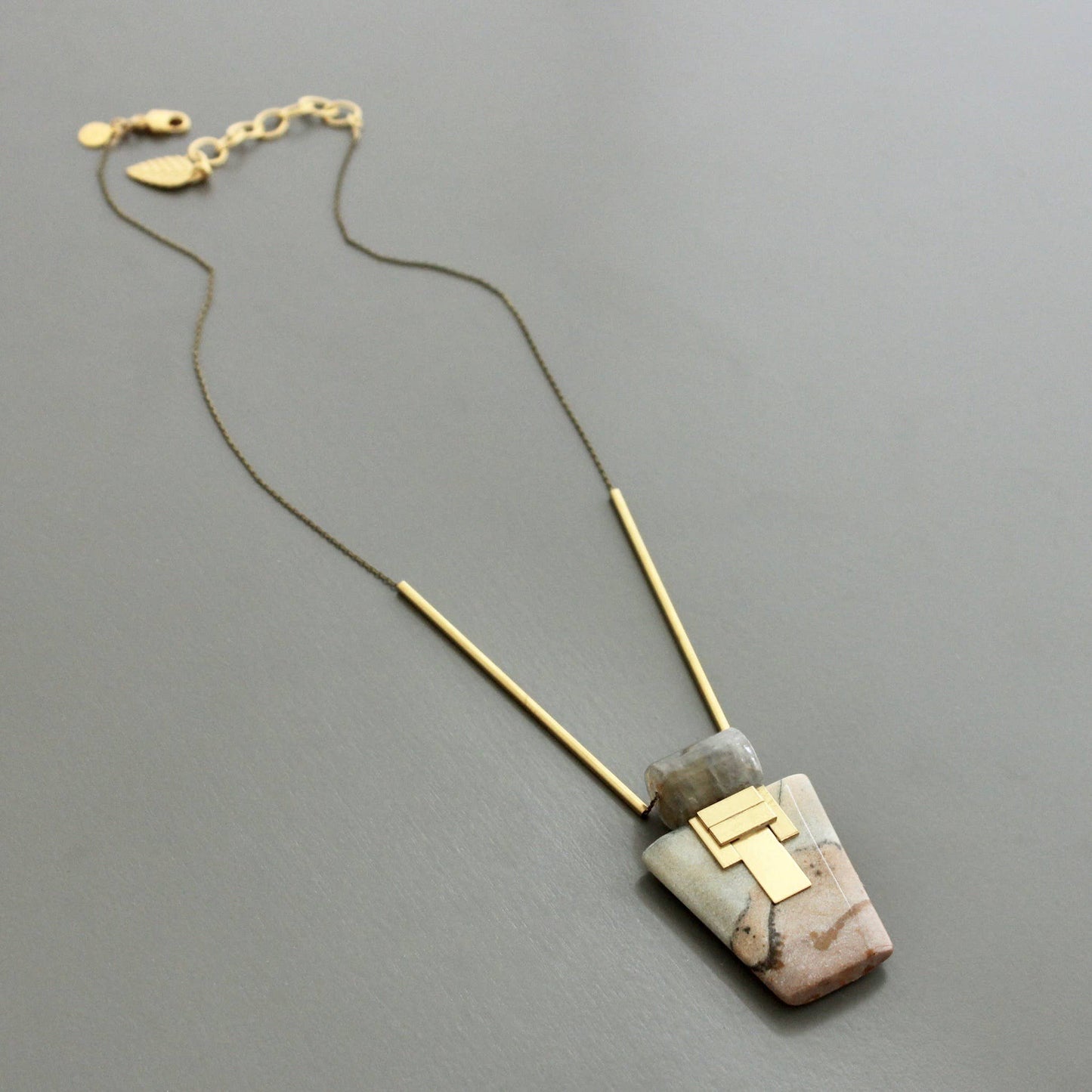 David Aubrey Jewelry - Geometric stone pendant necklace