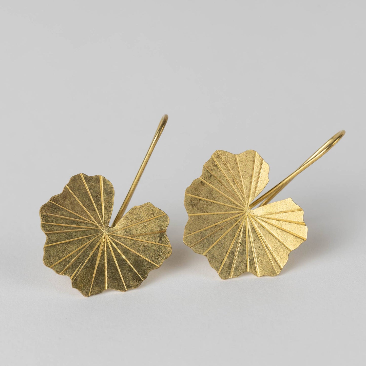 Ten Thousand Villages - Lotus Leaf Drop Earrings in Brass