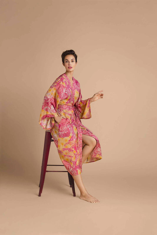 Powder Design inc - Tropical Toile Kimono Gown - Pineapple