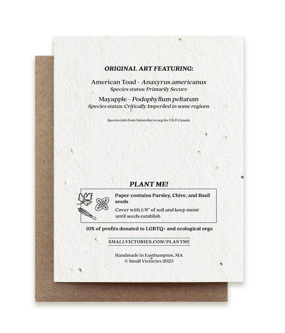Small Victories - Two Toads Together Plantable Herb Seed Card