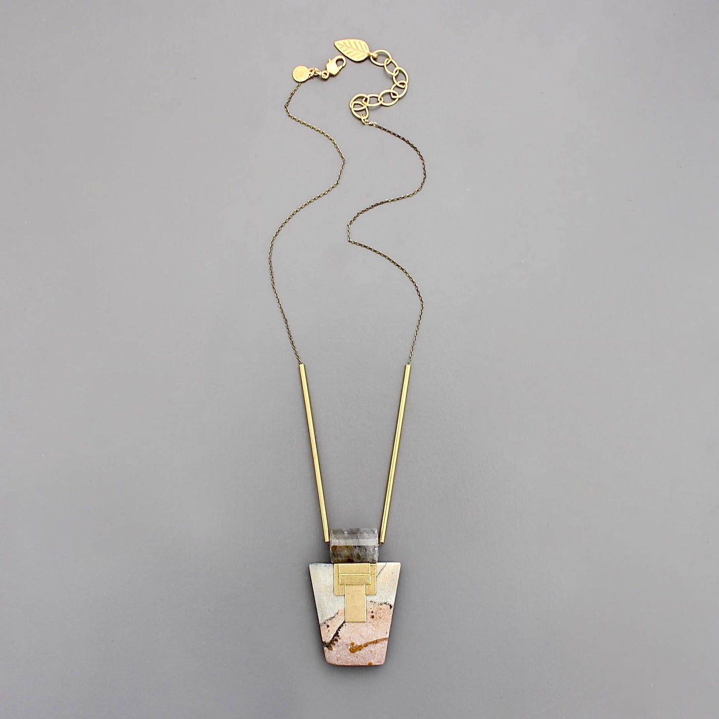 David Aubrey Jewelry - Geometric stone pendant necklace