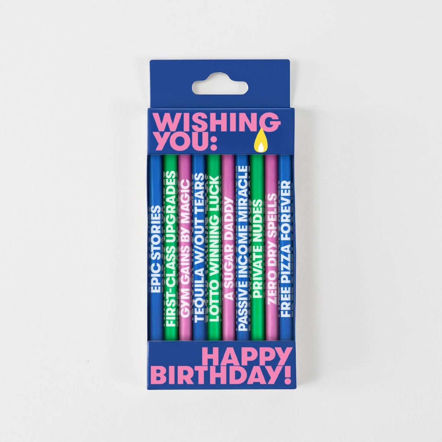 54 Celsius - Wishing You: Cheeky Edition - Long Birthday Candles, 10 Pack