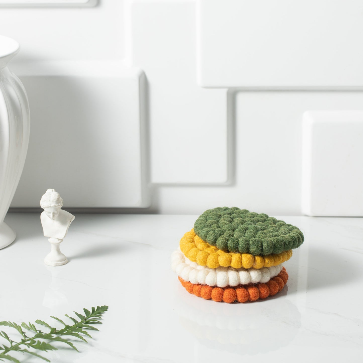 Handmade Felt Coffee Cup Mug Table Mat Coasters - Set of 4