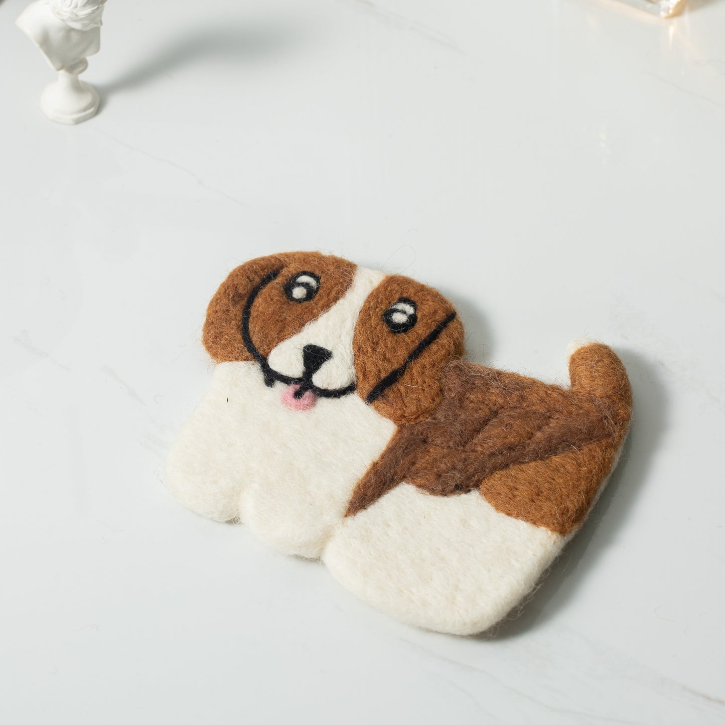 Nepal Handmade Dog Felt Coffee Cup Mug Table Mat Coasters