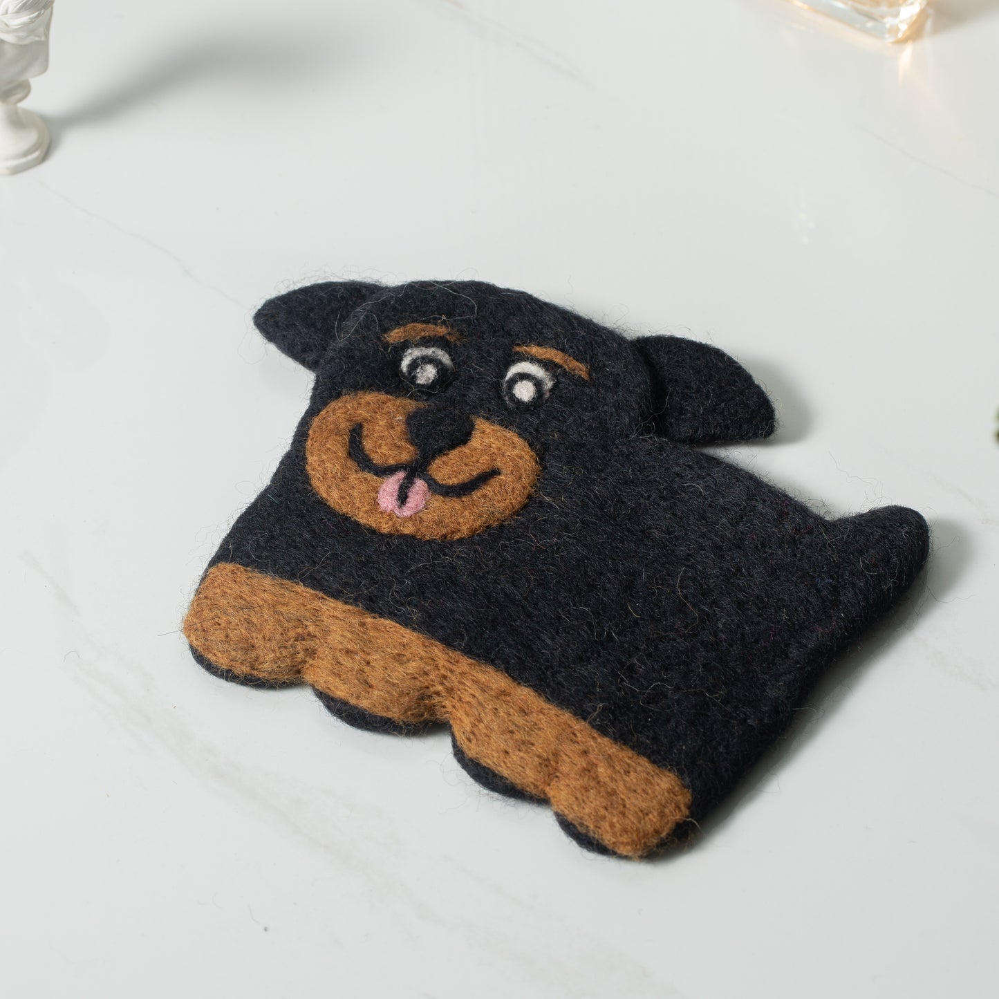 Nepal Handmade Dog Felt Coffee Cup Mug Table Mat Coasters