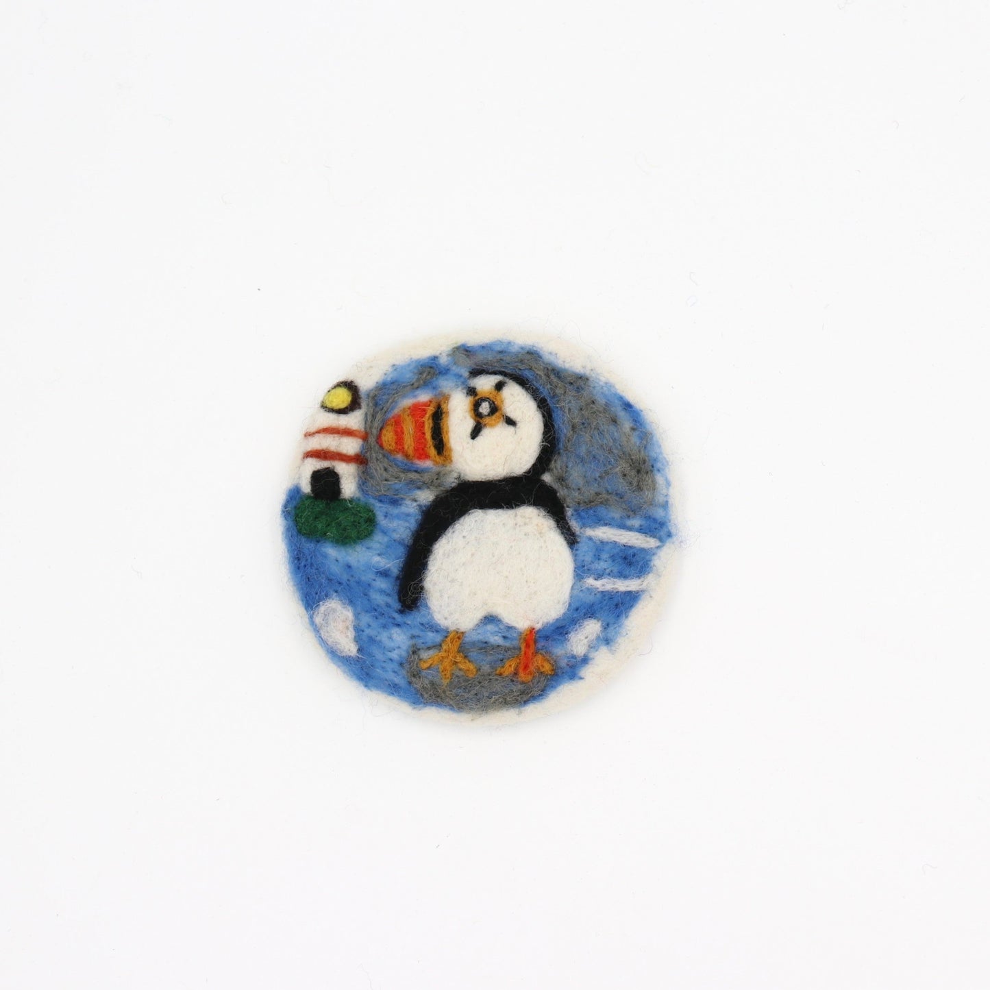 Handmade Wool Felt Puffin Coaster