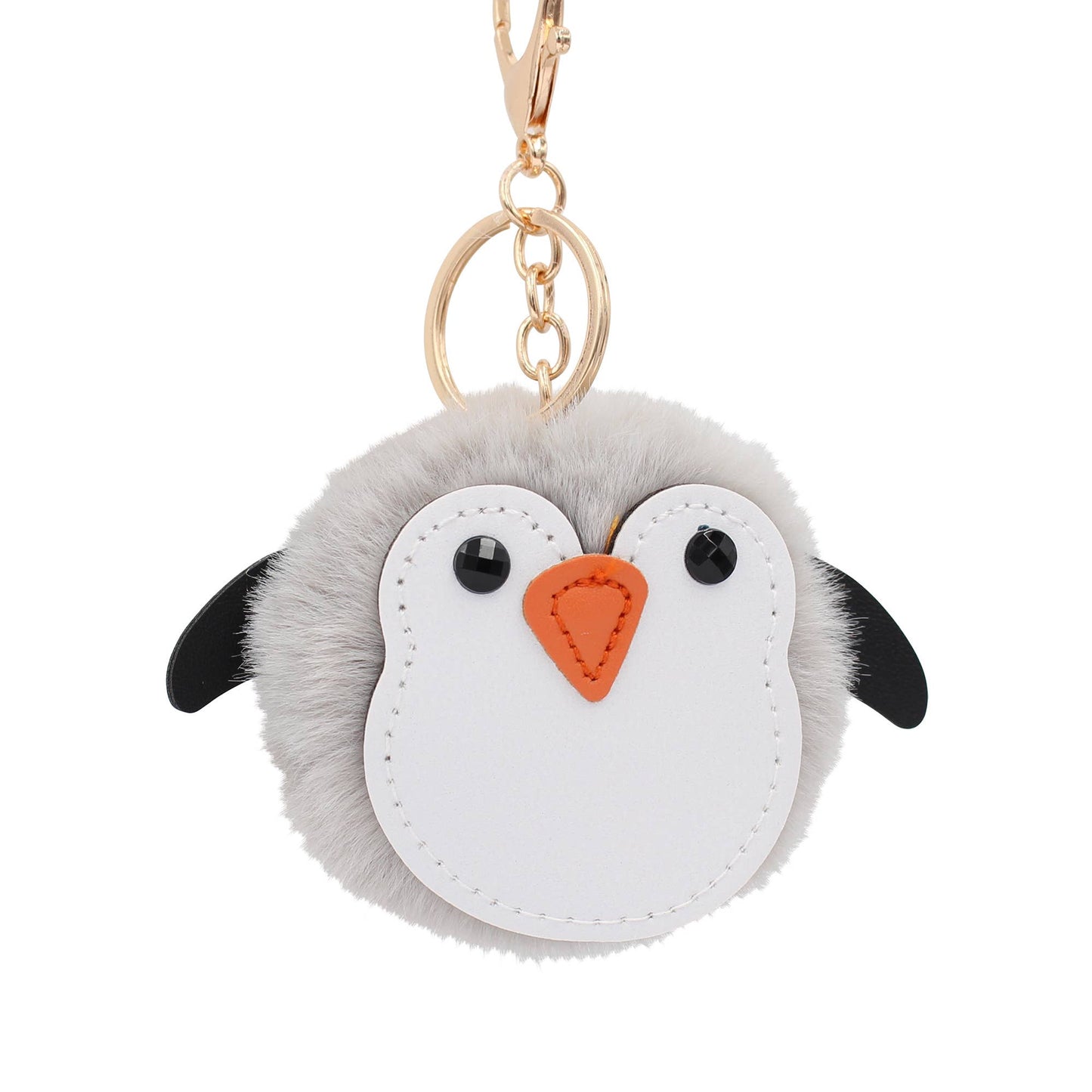 Image of Real Sic Penguin - Grey REAL SIC Fuzzy Penguin Keychain Pom Pom Charm Key chain