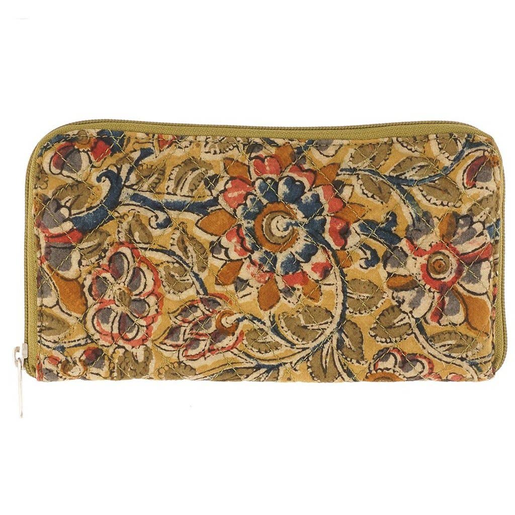 White Lotus Fashions - GreenJute "Wallet" - Green Flowers (KK2053)