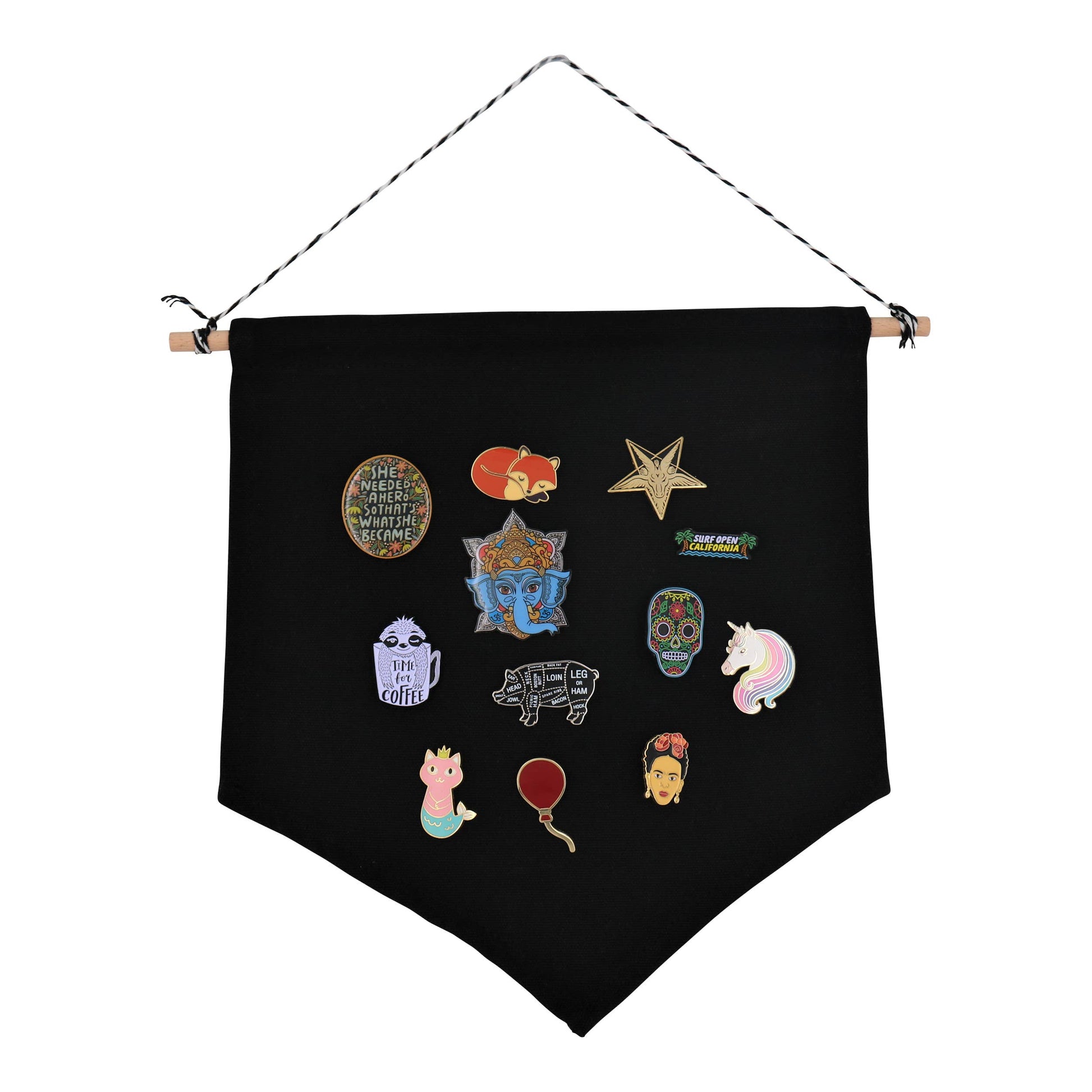Image of Real Sic Large(Black) Pin Display Canvas – Wall Decoration Banners (Camp Flag)